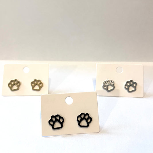 Earrings - Paw Print Studs