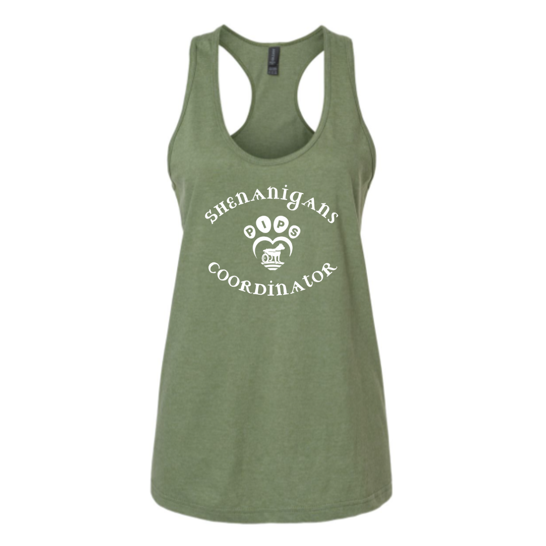 PIPs - "Shenanigans Coordinator" Women's Racerback Tank