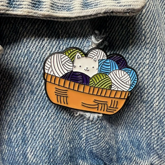 Enamel Pin - Kitten & Wool Balls